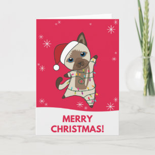 Carte Chats Noël Neige Hiver Animaux