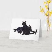 Carte chats noirs (Fleur jaune)