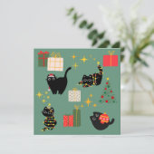 Carte Chats noirs de Noël (Debout devant)