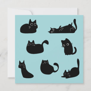 Carte Chats noirs drôles d'anniversaire