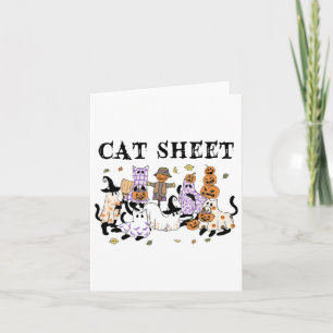 Carte Chats noirs en costume fantôme Drôle feuille de ch