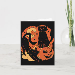 Carte Chats noirs et citrouille d'Halloween effrayants v
