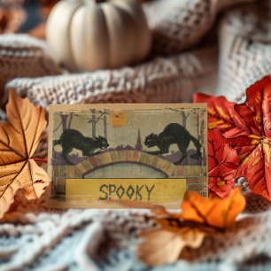 Carte Chats noirs Halloween vintage effrayants