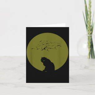 Carte Chats noirs Lune Chauves-souris Halloween