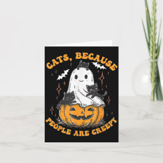 Carte Chats Parce que les Gens sont Flippants Halloween 