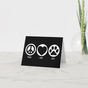 Carte Chats Peace Love