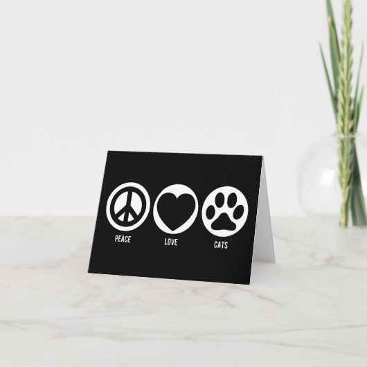 Carte Chats Peace Love (Devant)