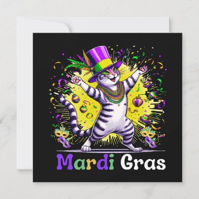 Carte Chats Petit Chat Mardi Gras Fête de Carnaval (Devant)
