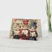 Carte Chats qui chantent des chants de Noël (Devant)
