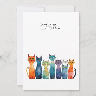 Carte Chats Quirky Bonjour Personnalisable Appartement