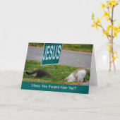 Carte Chats trouvés Jesus Funny Card (Fleur jaune)