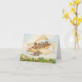 Carte Chats volants par Louis Wain (Fleur jaune)