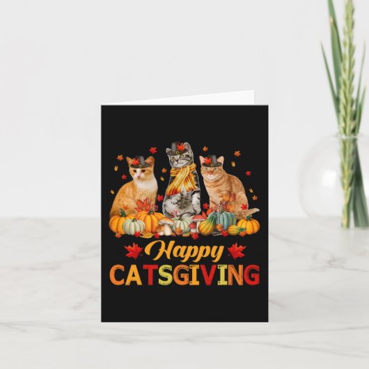 Carte Chatsgiving heureux Amoureux des chats Automne Vib (Devant)