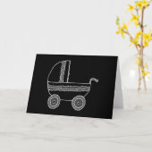 Carte Chatte-bébé noir et blanc. (Fleur jaune)