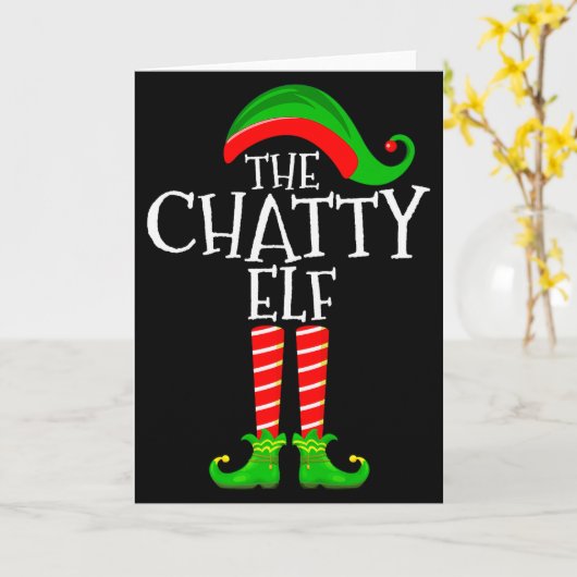 Carte Chatty Elf Funny Matching Family Group Christmas P (Fleur jaune)