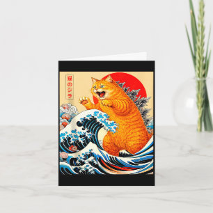 Carte Chatzilla chat orange japonais pour hommes femmes