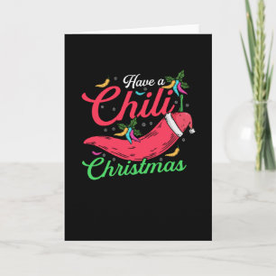 Carte Chaud Chili Pepper Design de Noël, Unisex