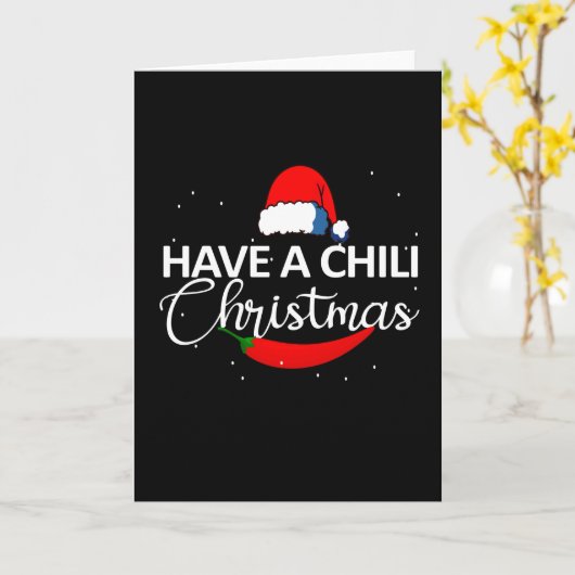 Carte Chaud Chili Pepper Design de Noël, Unisex (Fleur jaune)