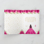 Carte Chaud rose floral foncé fille de la peau foncée Jo (Intérieur)