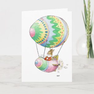 Carte chaude de ballon à air d'oeuf de pâques