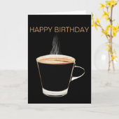 Carte chaude de joyeux anniversaire de café (Fleur jaune)