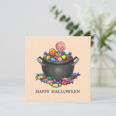 Carte Chaudière de bonbons Trick or Treat (Debout devant)
