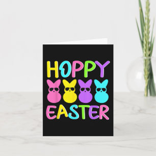 Carte Chauffage Pâques mignon Lapin Coloré Portant Des S
