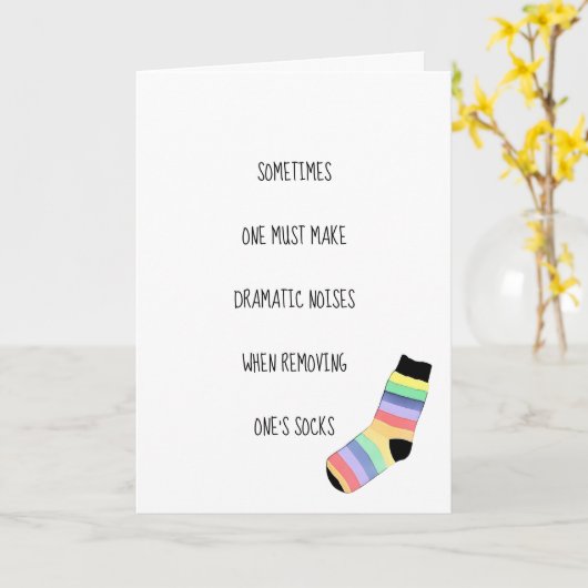 Carte chaussette d'anniversaire (Fleur jaune)