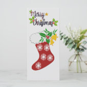 Carte chaussette de Noël (Debout devant)