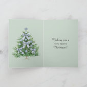 Carte Chaussettes de cheminée de Noël vert bleu rose (Intérieur)