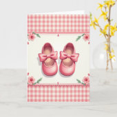 Carte Chausson de Bébé Doux (Fleur jaune)