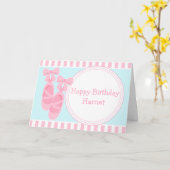 Carte Chaussons de ballet Ballerina fête d'anniversaire (Fleur jaune)