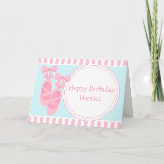 Carte Chaussons de ballet Ballerina fête d'anniversaire (Devant)