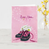 Carte Chaussons pour nièce (Fleur jaune)