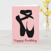 Carte Chaussure à pointe de ballon noir (Fleur jaune)