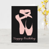 Carte Chaussure de ballet rose danseur de ballet (Fleur jaune)