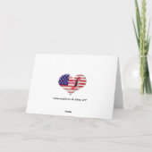 Carte Chaussure de coeur de stylet américain de drapeau (Dos)