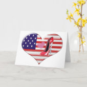 Carte Chaussure de coeur de stylet américain de drapeau (Fleur jaune)