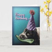 Carte Chaussure de mastication de joyeux anniversaire…. (Fleur jaune)