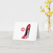 Carte Chaussure et baiser Red Stiletto (Fleur jaune)