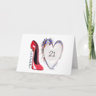 Carte Chaussure Stiletto à vis rouge et cadeaux cardiaqu