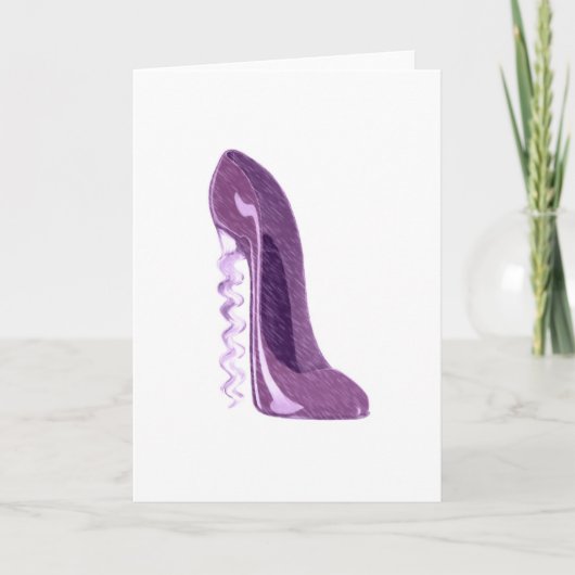 Carte Chaussure stylet lilas de tire-bouchon (Devant)