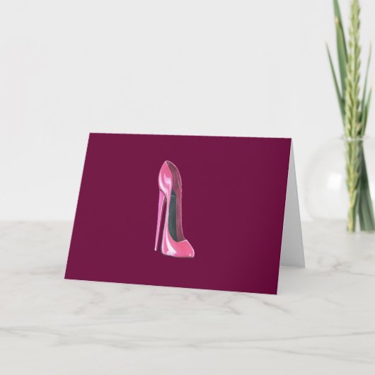 Carte Chaussure stylet rose (Devant)