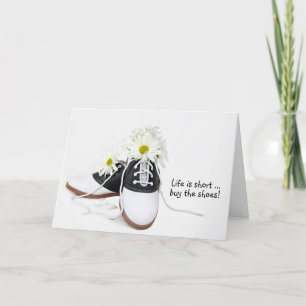 Carte chaussures à selle rétro avec anniversaire de marg