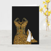 Carte Chaussures à talons hauts Robe Animal Léopard (Fleur jaune)