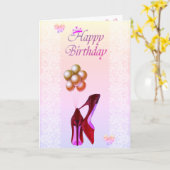 Carte Chaussures à talons hauts scintillants adorables,  (Fleur jaune)