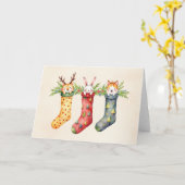 Carte Chaussures d'animaux Aquarelle Noël (Fleur jaune)