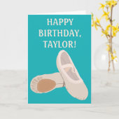 Carte Chaussures de Ballet Tan Personnalisées Anniversai (Fleur jaune)