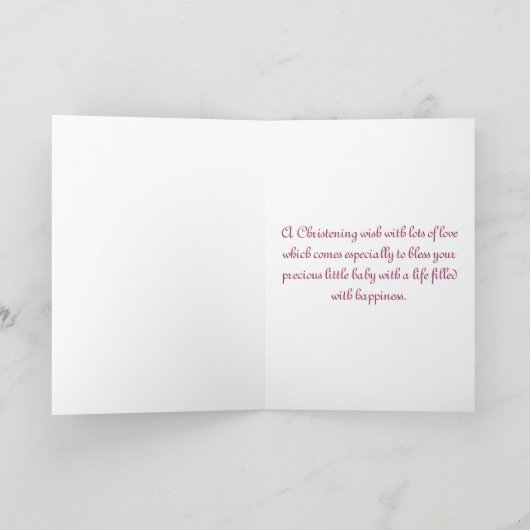 Carte Chaussures de baptême de filles (Intérieur)