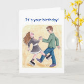 Carte Chaussures de boogie d'anniversaire (Fleur jaune)